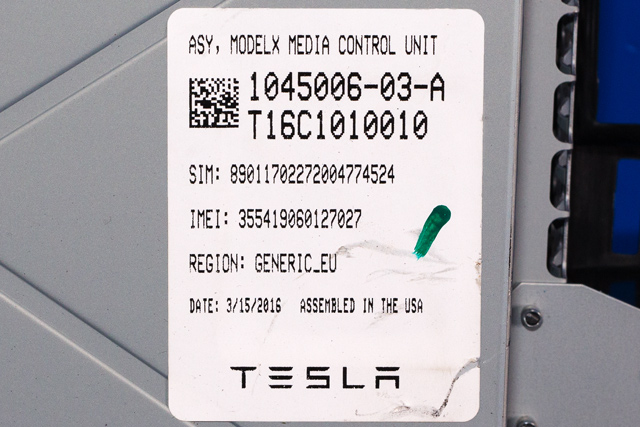 Multimedia display (MCU - Media Controller Unit) til Tesla Model S 2013-2016 (Fase 1) (TESLA|1045006-03-A|)