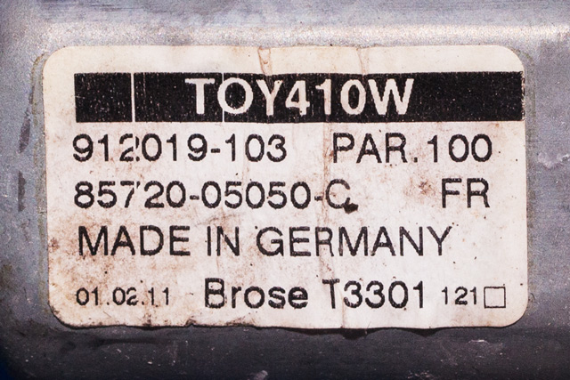 Ruteheis venstre foran til Toyota Avensis 2009-2015 (Type III, Fase 1) (DENSO|912019-103|85720-05050-C|)