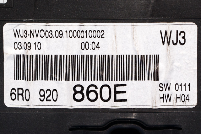 Instrumentpanel til VW Polo 2009-2014 (Type V, Fase 1) (VAG|6R0 920 860 E|)