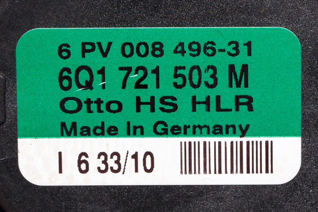Pedal gass til VW Polo 2009-2014 (Type V, Fase 1)  (HELLA|6PV 008 496-31|6Q1 721 503 M|)