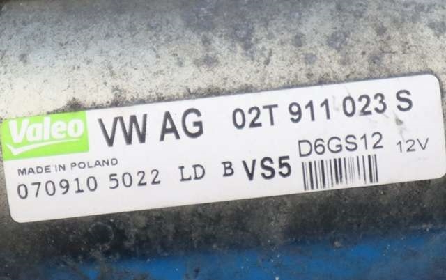 Starter til VW Polo 2009-2014 (Type V, Fase 1)  (VALEO|D6GS12|02T 911 023 S|)