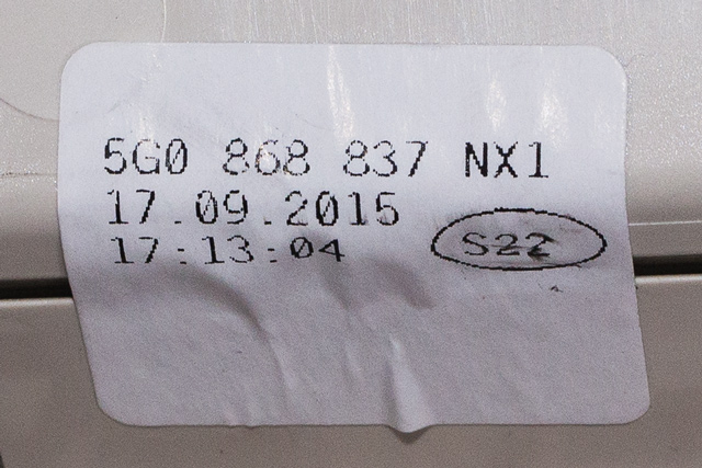 Taklyspanel til VW Passat 2015-2019 (Fase 1) (B8) (B8) (VAG|5G0 868 837|)