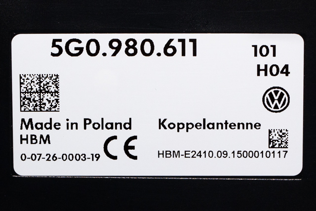 Antenne forsterker til VW Passat 2015-2019 (Fase 1) (B8) (B8) (VAG|5G0 980 611|)