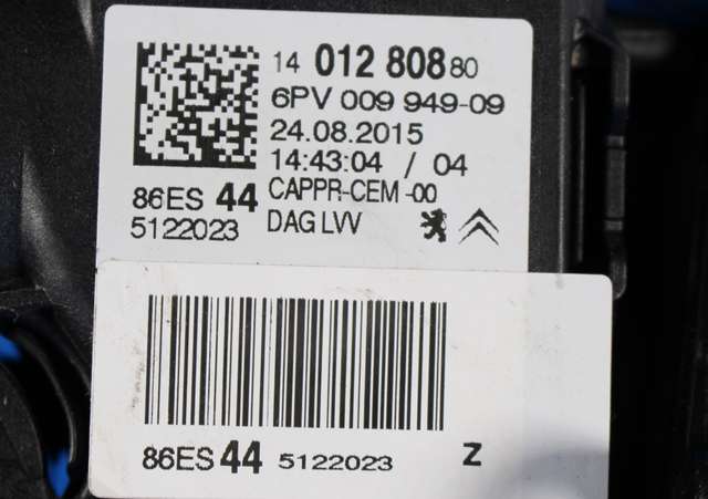Pedal gass til Citroën Jumpy 2007-2016 (Type II)  (HELLA|6PV 009 949-09|14 012808 80|)