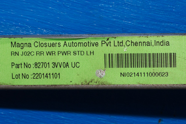 Ruteheis venstre bak til Nissan Note 2013-2017 (Type II) (NISSAN|82730-1HB1A|)