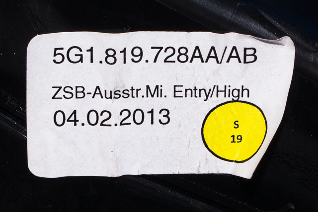 Dashbord friskluftdyse midtkonsoll til VW Golf VII 2012-2017 (Fase 1)