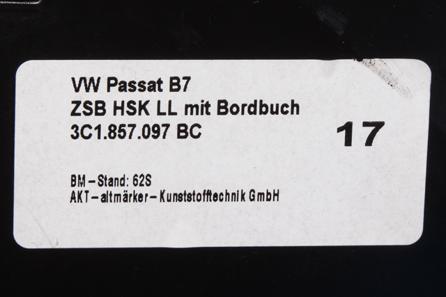 Hanskerom til VW Passat 2011-2015 (B7) (B7) (VAG|3C1 857 097 BC|)
