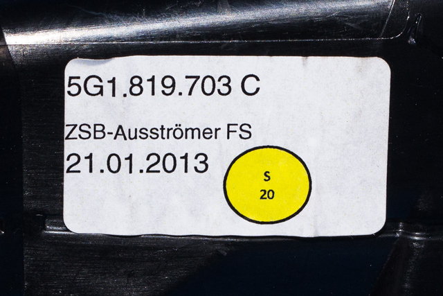 Dashbord friskluftdyse venstre til VW Golf VII 2012-2017 (Fase 1)  (VAG|5G1 819 703 C|)
