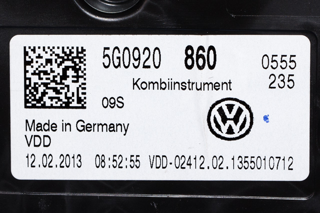 Instrumentpanel til VW Golf VII 2012-2017 (Fase 1) (VAG|5G0 920 860|)