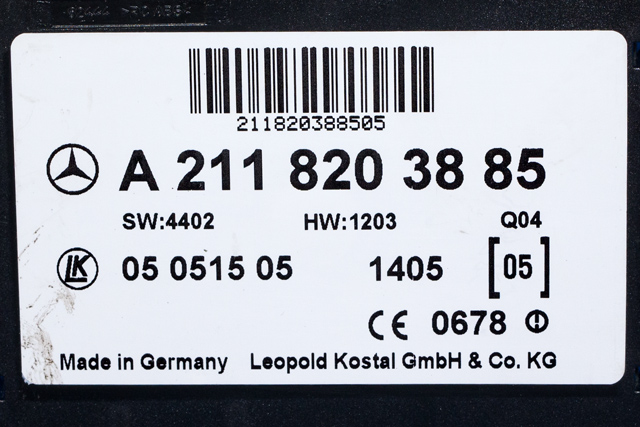 Styreenhet nøkkelfri/keyless til Mercedes E-Klasse 2002-2006 (Fase 1) (W211) (W211) (MERCEDES|A 211 820 38 85|)