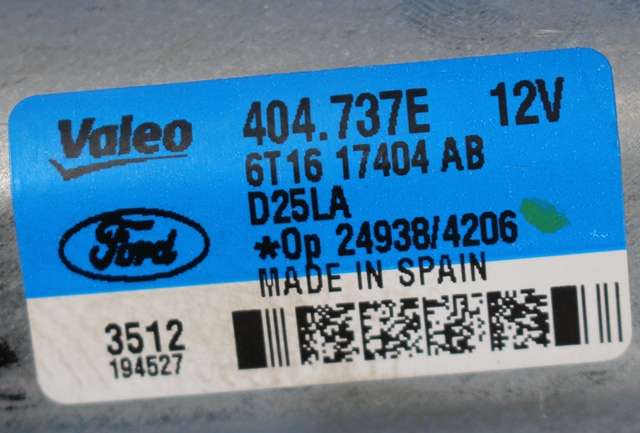 Viskermotor bakrute venstre til Ford Transit Connect 2009-2013 (Type I, Fase 2) (FORD|6T16-17404-AB|)