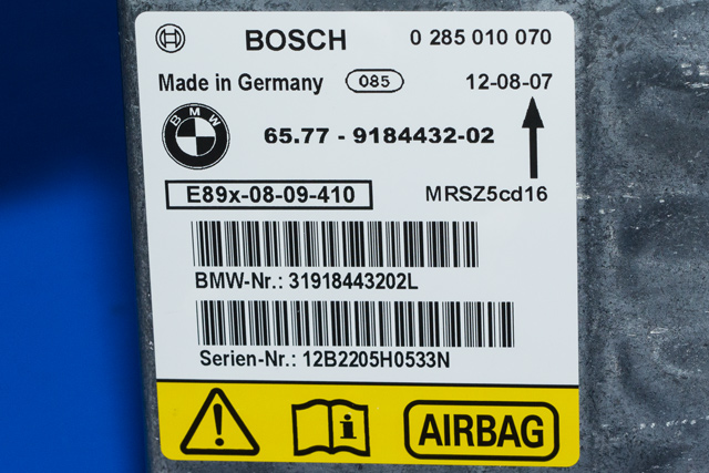 Styreenhet airbag hovedsensor til BMW X1 2009-2015 (E84) (E84) (BOSCH|0 285 010 070|65.77-9 184 432|)