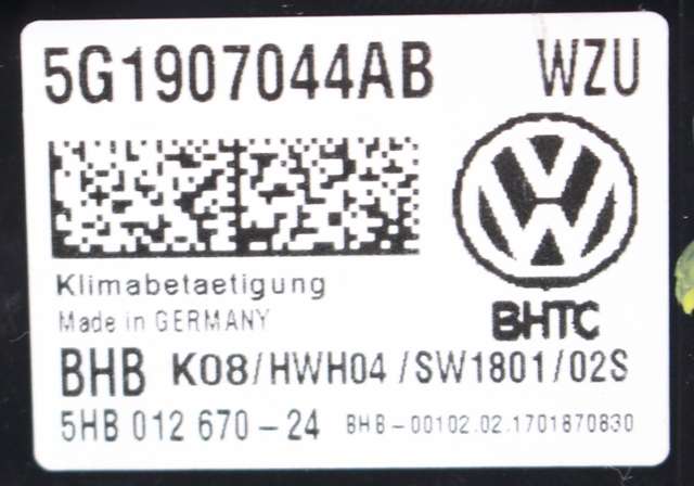 Varmeapparat betjening til VW Golf VII 2017-2020 (Fase 2)  (VAG|5G1 907 044 AB|)