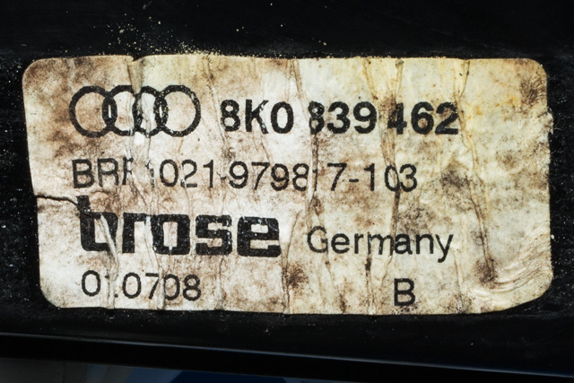 Ruteheis høyre bak til Audi A4 2007-2014 (Type IV) (B8) (B8) (VAG|8K0 959 812|)