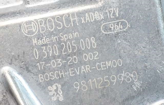 Viskermotor bakrute til Citroën C3 2016-->> (Type III)  (BOSCH|0 390 205 008|98 112599 80|)
