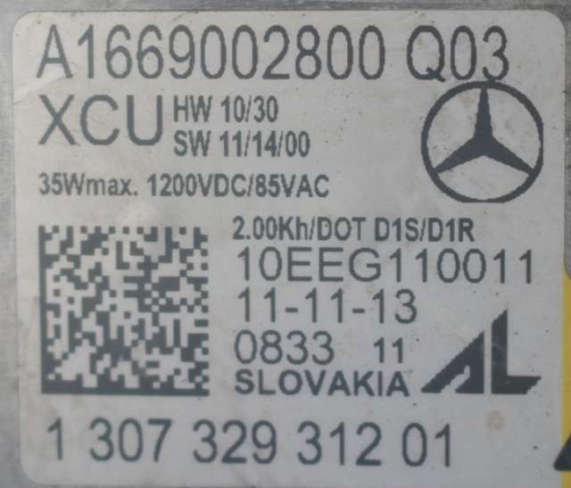 Styreenhet xenon/ballast til Mercedes A-Klasse 2012-2018 (W176) (W176) (MERCEDES|A 166 900 28 00|)