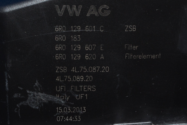 Luftfilterboks til Audi A1 2010-2014 (Type I, Fase 1) (VAG|6R0 129 601 C|)
