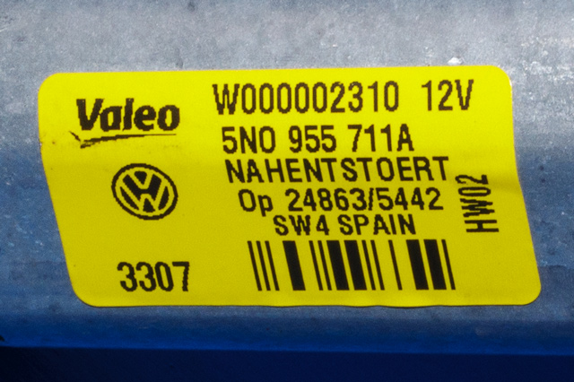 Viskermotor bakrute til VW Tiguan 2007-2011 (Type I, Fase 1) (VAG|5N0 955 711 A|)