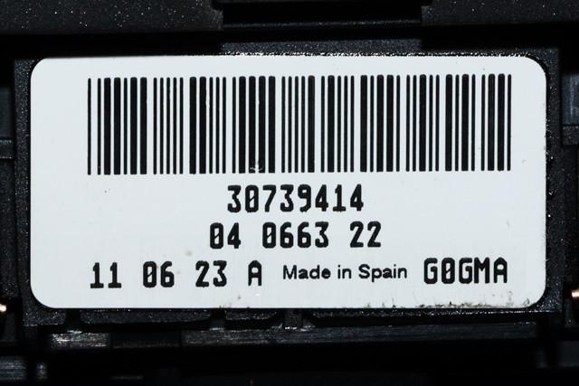 Bryter lys til Volvo V70 2007-2013 (Type III, Fase 1)  (VOLVO|30739414|)
