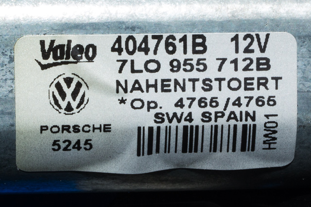 Viskermotor bakrute til VW Touareg 2003-2007 (Type I, Fase 1)  (VALEO|404761B|7L0 955 712 B|)