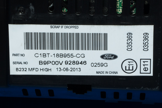 Instrument kjørecomputer til Ford Fiesta 2013-2017 (Type VI, Fase 2)  (FORD|C1BT-18B955-CG|)