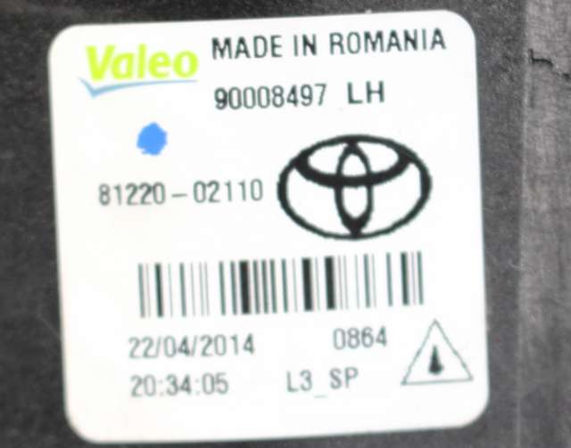 Tåkelykt venstre foran til Toyota Auris 2013-2015 (Type II, Fase 1)  (TOYOTA|81220-02100|)