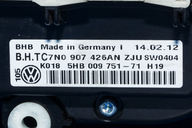 Varmeapparat betjening til VW Caddy 2010-2015 (Type III, Fase 2) (HELLA|5HB 009 751-71|7N0 907 426 AN|)