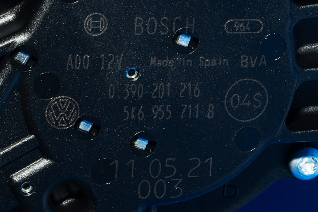 Viskermotor bakrute til VW Polo 2009-2014 (Type V, Fase 1)  (BOSCH|0 390 201 216|5K6 955 711 B|)