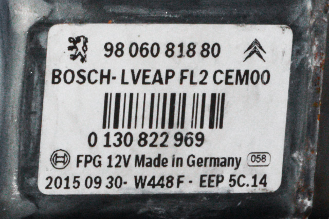 Ruteheis venstre foran til Peugeot 208 2012-2019 (Type I) (BOSCH|0 130 822 969|98 060818 80|)