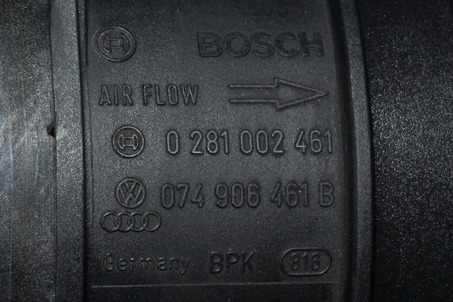 Luftmengde/luftmassemåler til VW Touareg 2003-2007 (Type I, Fase 1) (BOSCH|0 281 002 461|074 906 461 B|)