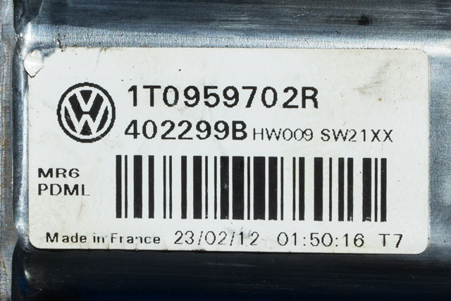 Ruteheis høyre foran til VW Caddy 2010-2015 (Type III, Fase 2) (VAG|1T0 959 702 R|5K0 959 792|)