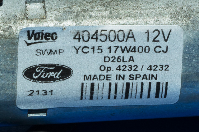 Viskermotor bakrute venstre til Ford Transit 2006-2013 (VALEO|404.500-A|YC15-17W400-CJ|)