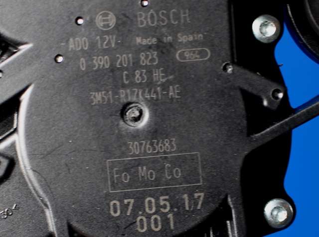 Viskermotor bakrute til Volvo V50 2007-2012 (Fase 2) (BOSCH|0 390 201 823|30763683. FORD NR|)