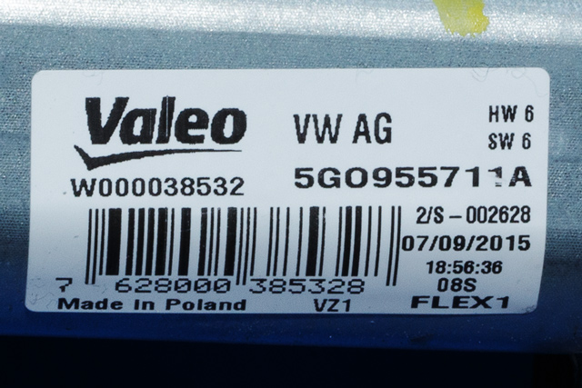 Viskermotor bakrute til VW Golf VII 2012-2017 (Fase 1) (VAG|5G0 955 711 A|)