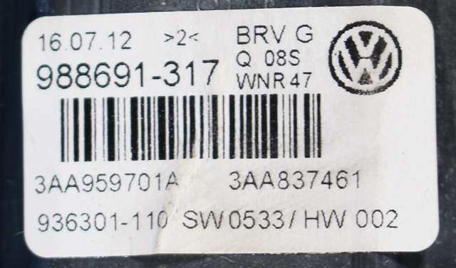 Ruteheis venstre foran til VW Passat 2011-2015 (B7) (B7) (VAG|3AA 959 701 A|)