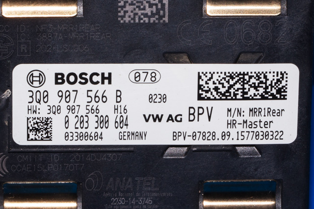 Sensor radar til VW Passat 2015-2019 (Fase 1) (B8) (B8) (BOSCH|0 203 300 604|3Q0 907 566 B|)