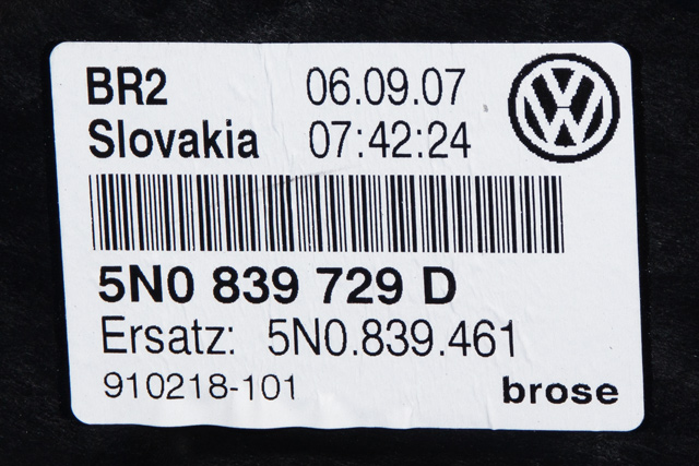 Ruteheis venstre bak til VW Tiguan 2007-2011 (Type I, Fase 1)  