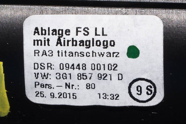 Dashbord myntrom til VW Passat 2015-2019 (Fase 1) (B8) (B8) (VAG|3G1 857 921 D|)