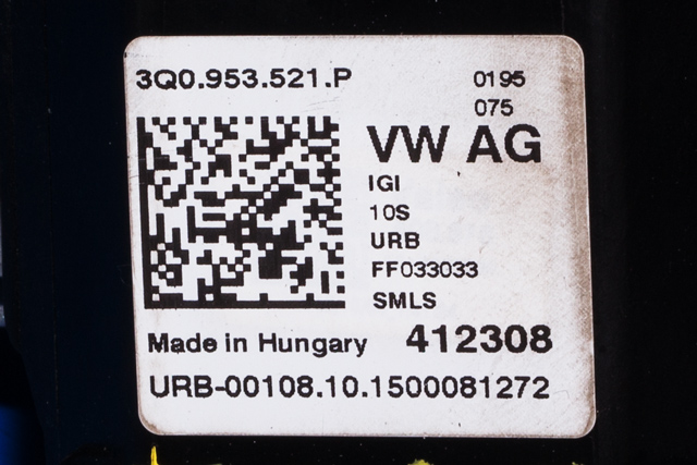 Bryter combi til VW Passat 2015-2019 (Fase 1) (B8) (B8) (VAG|3Q0 953 521 P|)