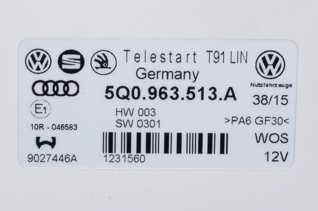 Varmeapparat diverse til VW Passat 2015-2019 (Fase 1) (B8) (B8) (WEBASTO|9027446A|5Q0 963 513 A|)