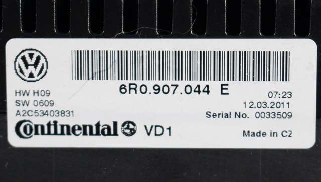 Varmeapparat betjening til VW Polo 2009-2014 (Type V, Fase 1) (VAG|6R0 907 044 E|)