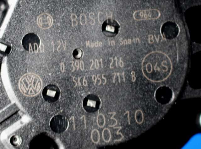 Viskermotor bakrute til VW Polo 2009-2014 (Type V, Fase 1)  (BOSCH|0 390 201 216|5K6 955 711 B|)