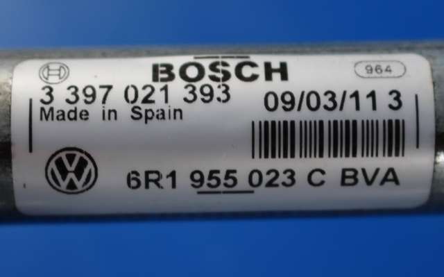 Viskermotor frontrute komplett m/overføring til VW Polo 2009-2014 (Type V, Fase 1) (BOSCH|0 390 241 566|6R1 955 199 A|)