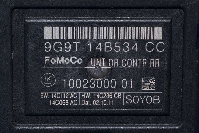 Styreenhet dør høyre bak til Volvo XC60 2008-2013 (Type I, Fase 1)  (FORD|9G9T-14B534-CC|)