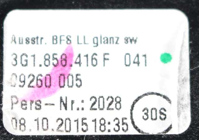 Dashbord friskluftdyse høyre til VW Passat 2015-2019 (Fase 1) (B8) (B8) (VAG|3G1 858 416 F|)