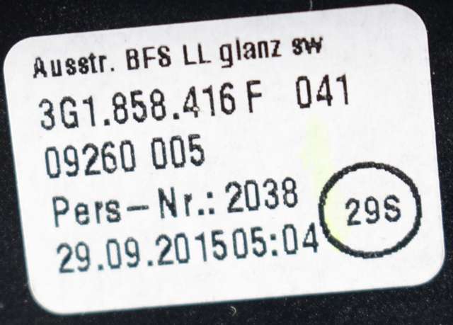 Dashbord friskluftdyse høyre til VW Passat 2015-2019 (Fase 1) (B8) (B8) (VAG|3G1 858 416 F|)