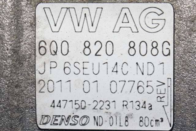 Aircondition kompressor til VW Polo 2009-2014 (Type V, Fase 1)  (DENSO|447150-2231|6Q0 820 808 G|)