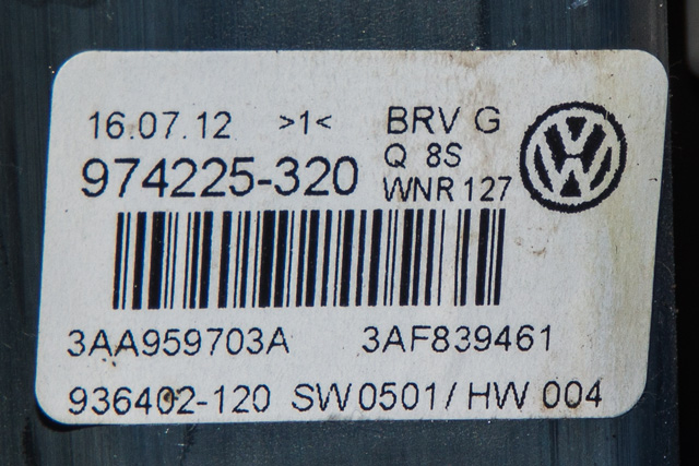 Ruteheis venstre bak til VW Passat 2011-2015 (B7) (B7) (VAG|3AA 959 703 A|)