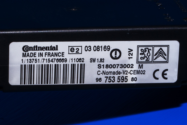 Styreenhet bluetooth til Citroën Berlingo 2008-2015 (Type II, Fase 1)  (CONTINENT|S180073002|96 753595 80|)
