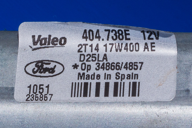 Viskermotor bakrute høyre til Ford Transit Connect 2009-2013 (Type I, Fase 2) (FORD|2T14-17W400-AE|)